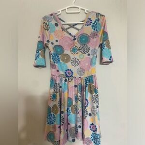 Toddler‎ Girls Dot Dot Smile Dress 3/4 Sleeve Size 5/6